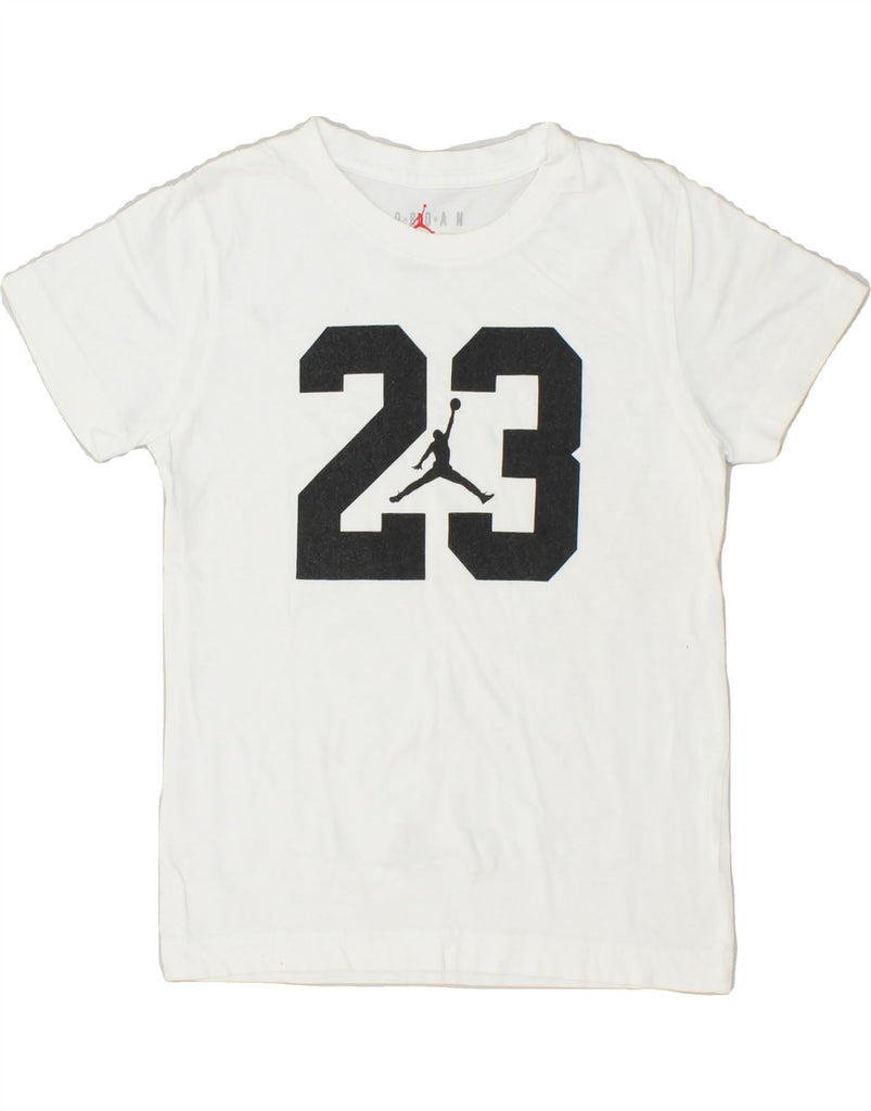 JORDAN Boys Graphic T-Shirt Top 5-6 Years White Cotton | Vintage Jordan | Thrift | Second-Hand Jordan | Used Clothing | Messina Hembry 