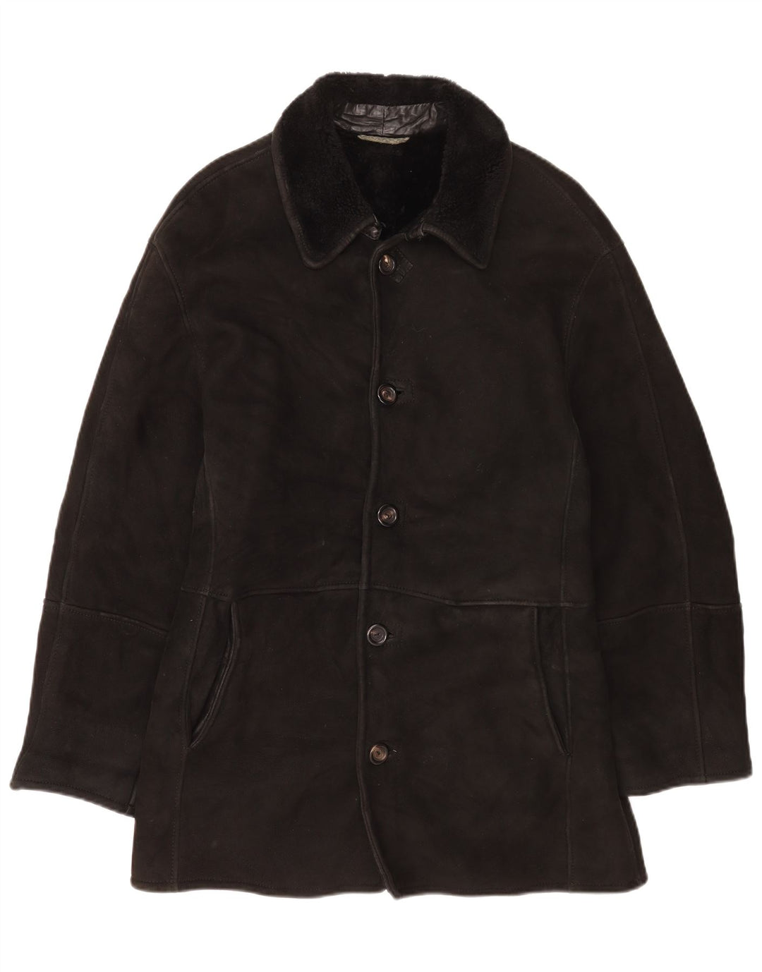 Gimo's Mens Shearling Jacket UK 40 Large Black