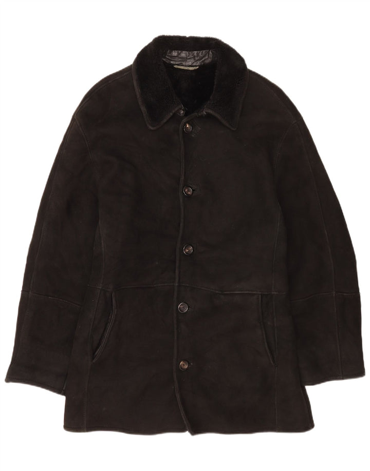 Gimo's Mens Shearling Jacket UK 40 Large Black