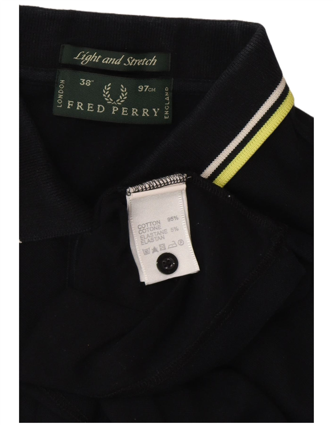 FRED PERRY Mens Polo Shirt Small Black Cotton