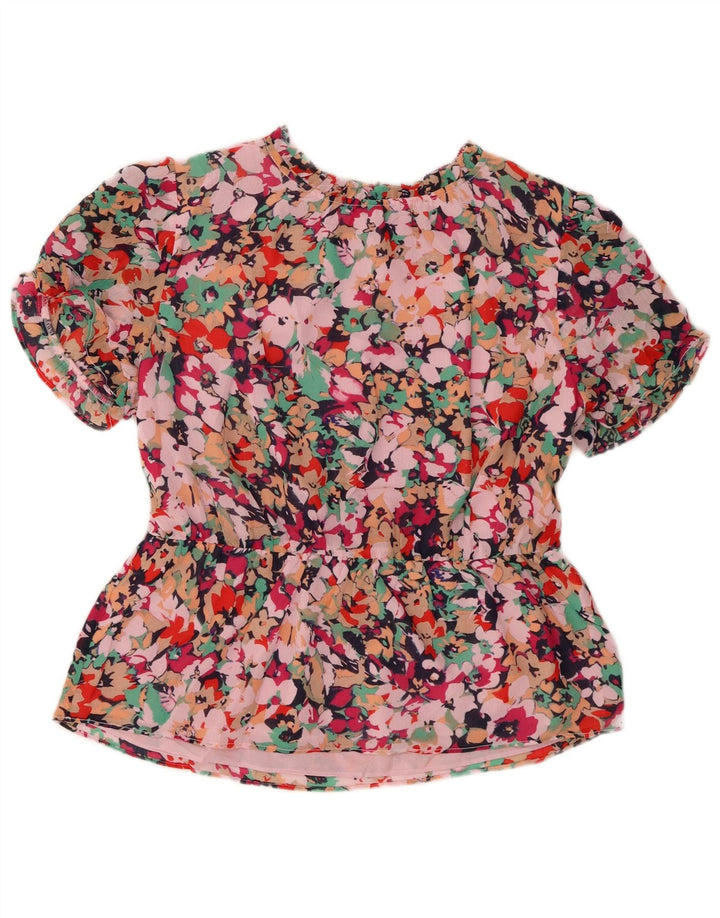 J. CREW Womens Blouse Top UK 14 Medium Pink Floral Polyester