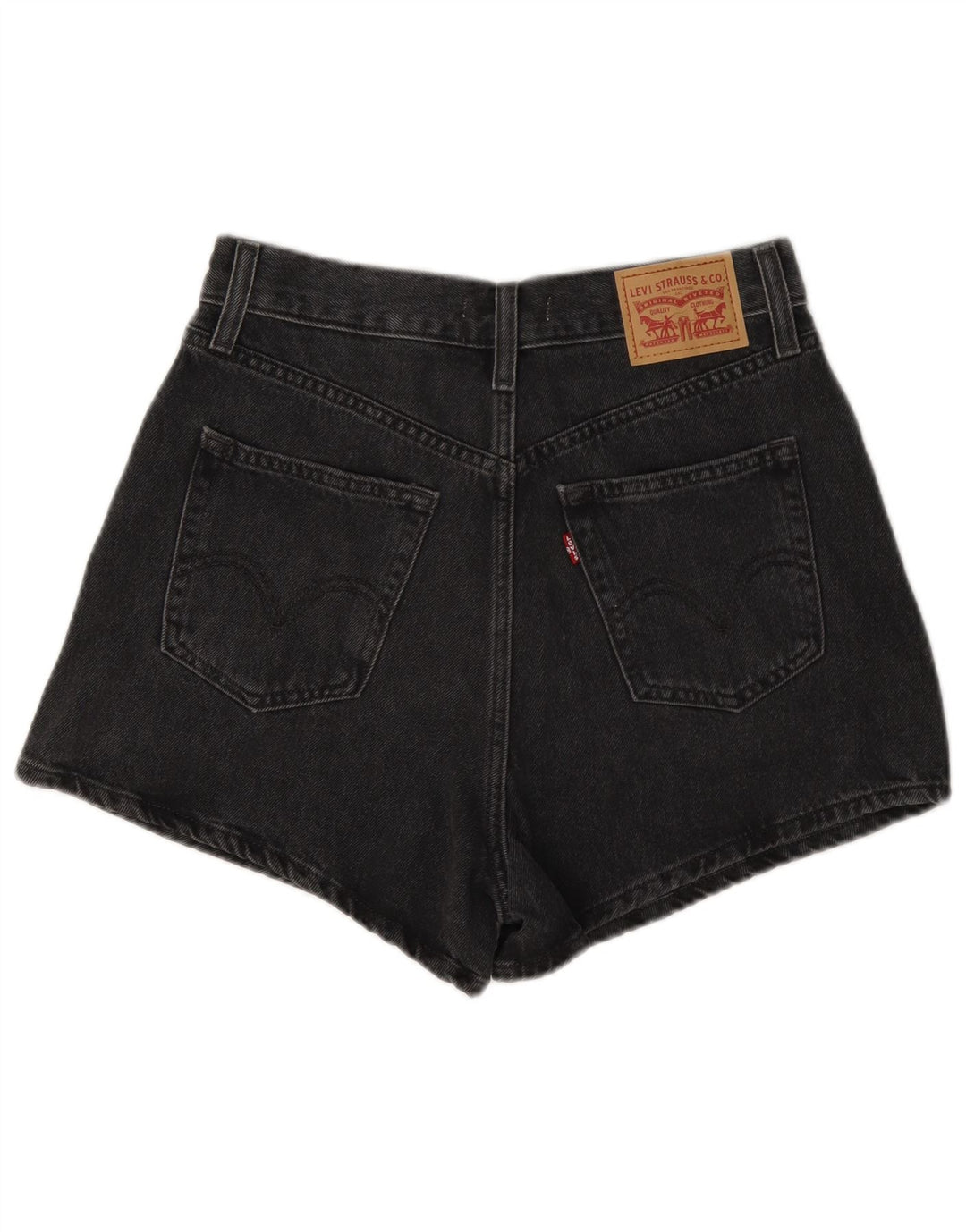 Levi's Womens Mom High Waist Denim Shorts W28 Medium Black Cotton