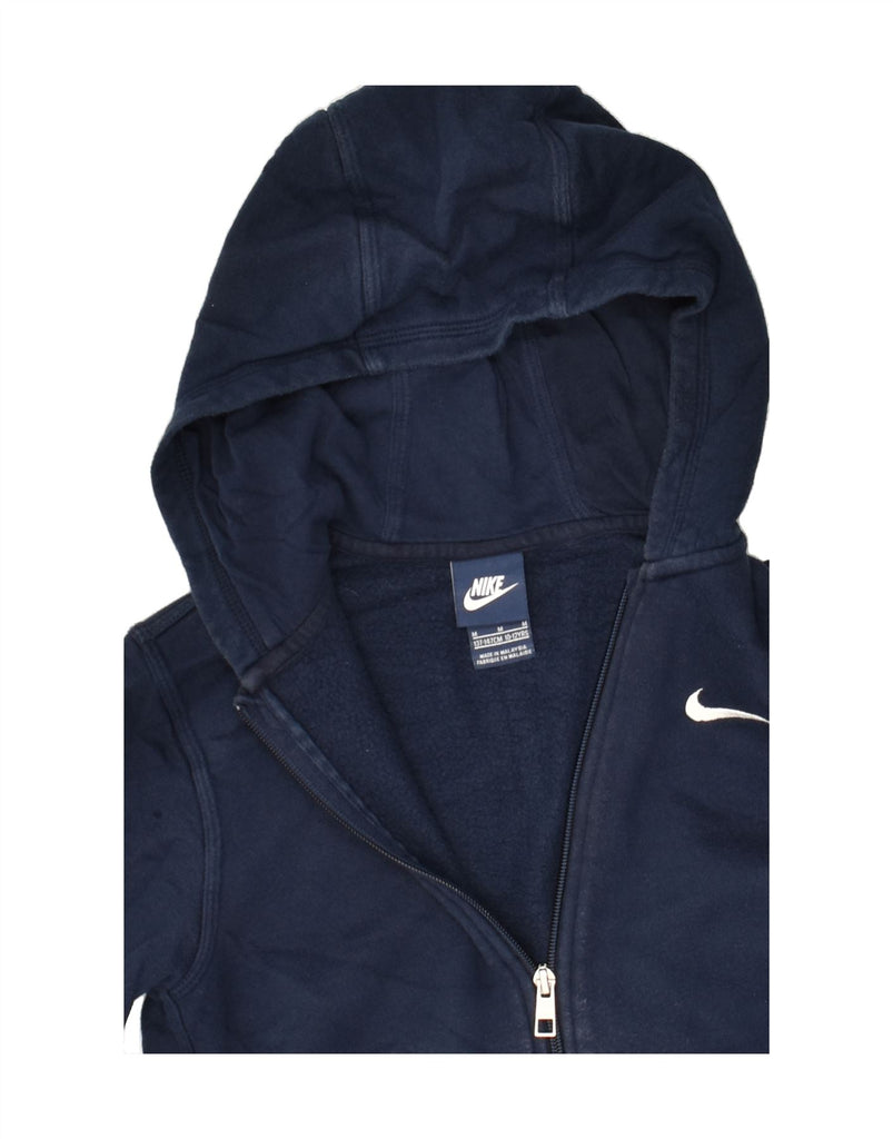 NIKE Boys Zip Hoodie Sweater 10-11 Years Medium Navy Blue Cotton | Vintage Nike | Thrift | Second-Hand Nike | Used Clothing | Messina Hembry 