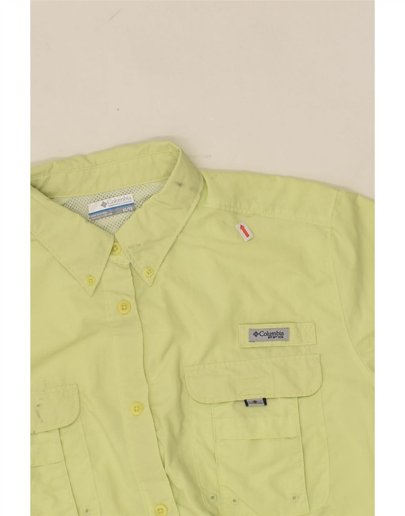 COLUMBIA Womens Short Sleeve Shirt UK 18 XL Green Nylon | Vintage Columbia | Thrift | Second-Hand Columbia | Used Clothing | Messina Hembry 