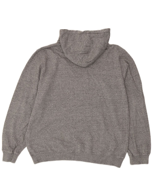 Champion Mens Graphic Hoodie Jumper 2XL Grey Cotton