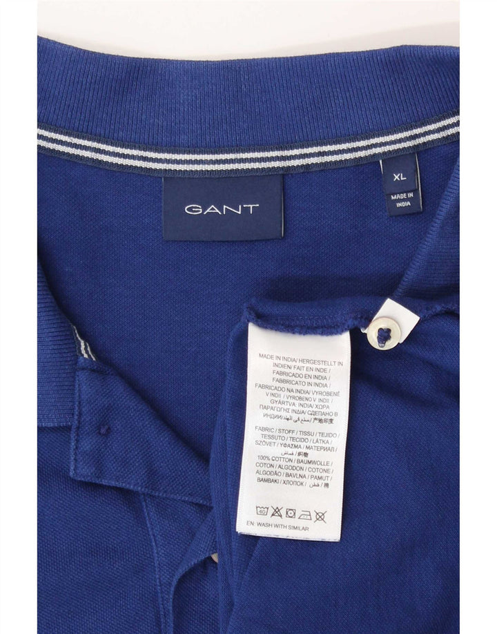 Gant Mens Polo Shirt XL Blue Cotton