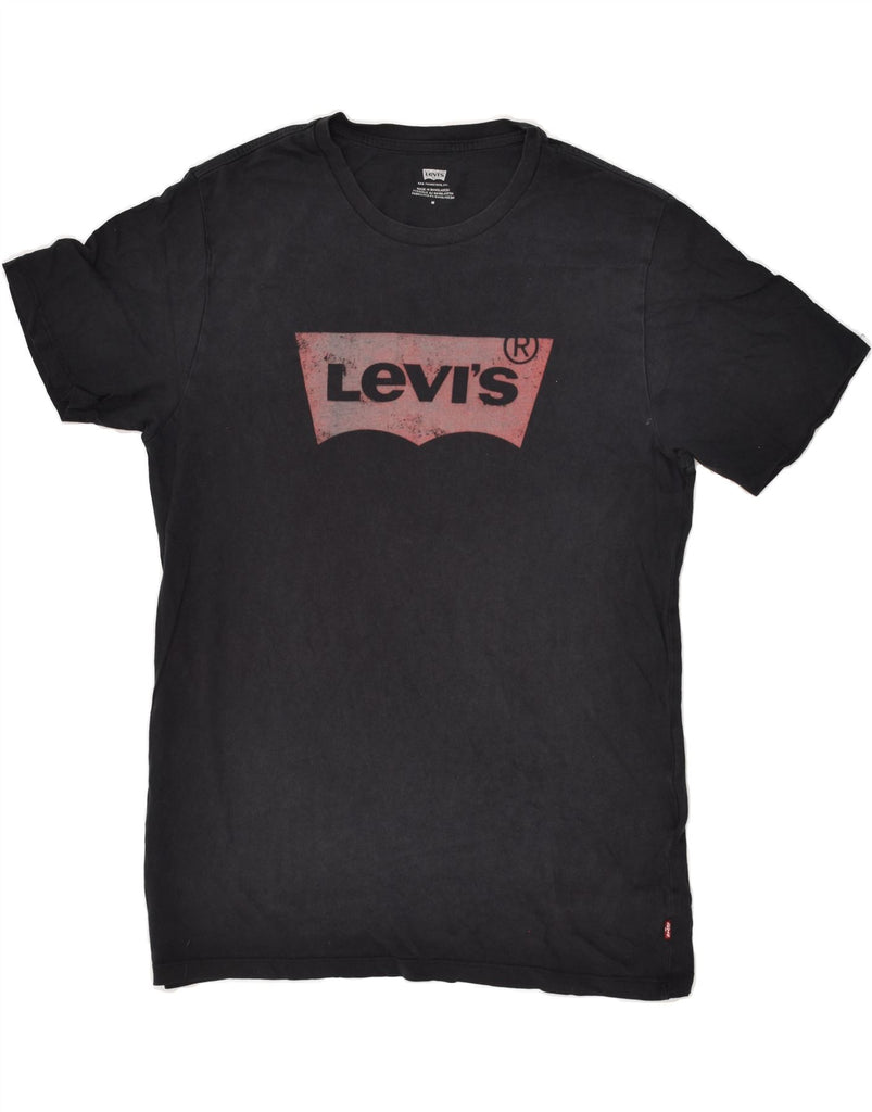 LEVI'S Mens Graphic T-Shirt Top Medium Black Cotton Vintage Levi's and Second-Hand Levi's from Messina Hembry 