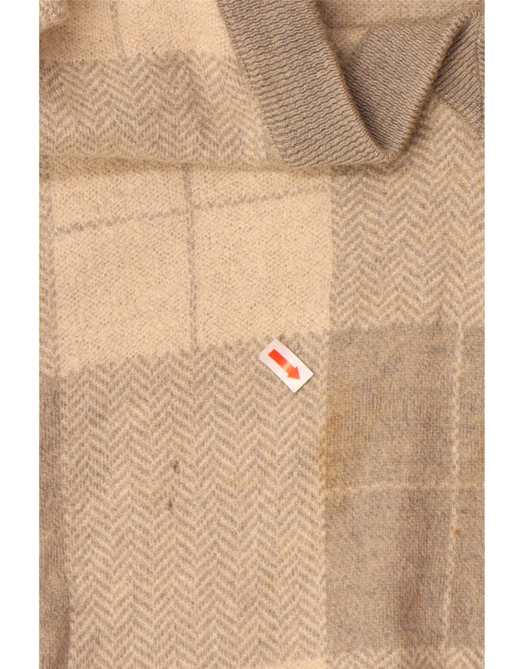 VALENTINO Mens V-Neck Jumper Sweater XL Grey Patchwork Wool