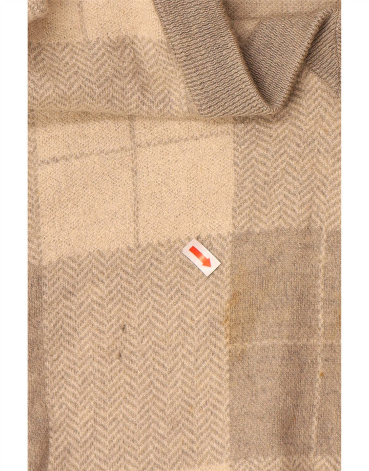 VALENTINO Mens V-Neck Jumper Sweater XL Grey Patchwork Wool