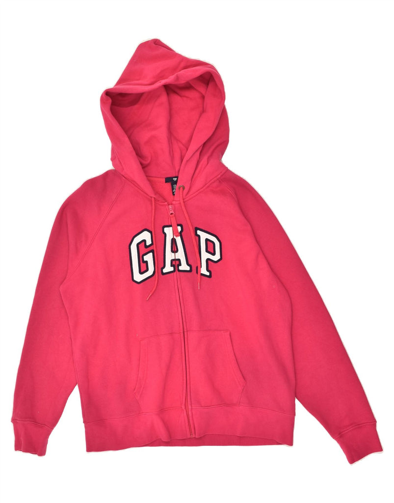 GAP Womens Graphic Zip Hoodie Sweater UK 18 XL Pink Cotton | Vintage Gap | Thrift | Second-Hand Gap | Used Clothing | Messina Hembry 