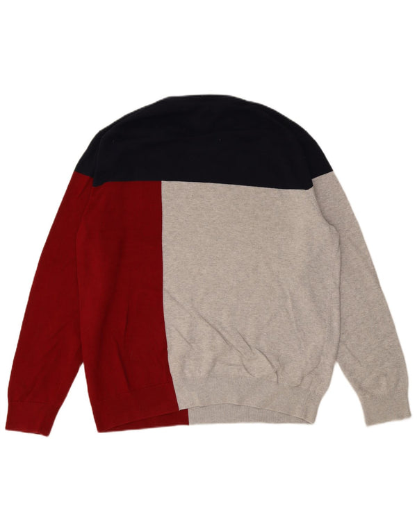 TOMMY HILFIGER Mens Crew Neck Jumper Sweater XL Multicoloured Colourblock