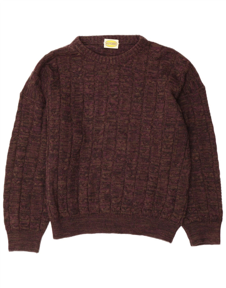 Vintage Mens Boat Neck Jumper Sweater Large Brown Wool