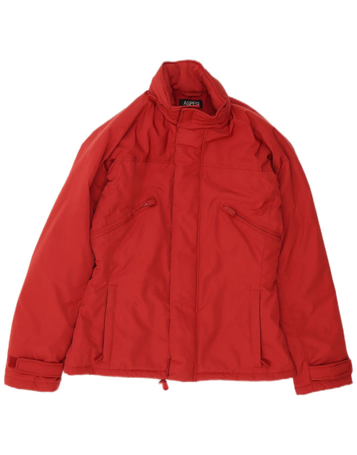 Aspesi Womens Padded Jacket UK 14 Medium Red Polyester