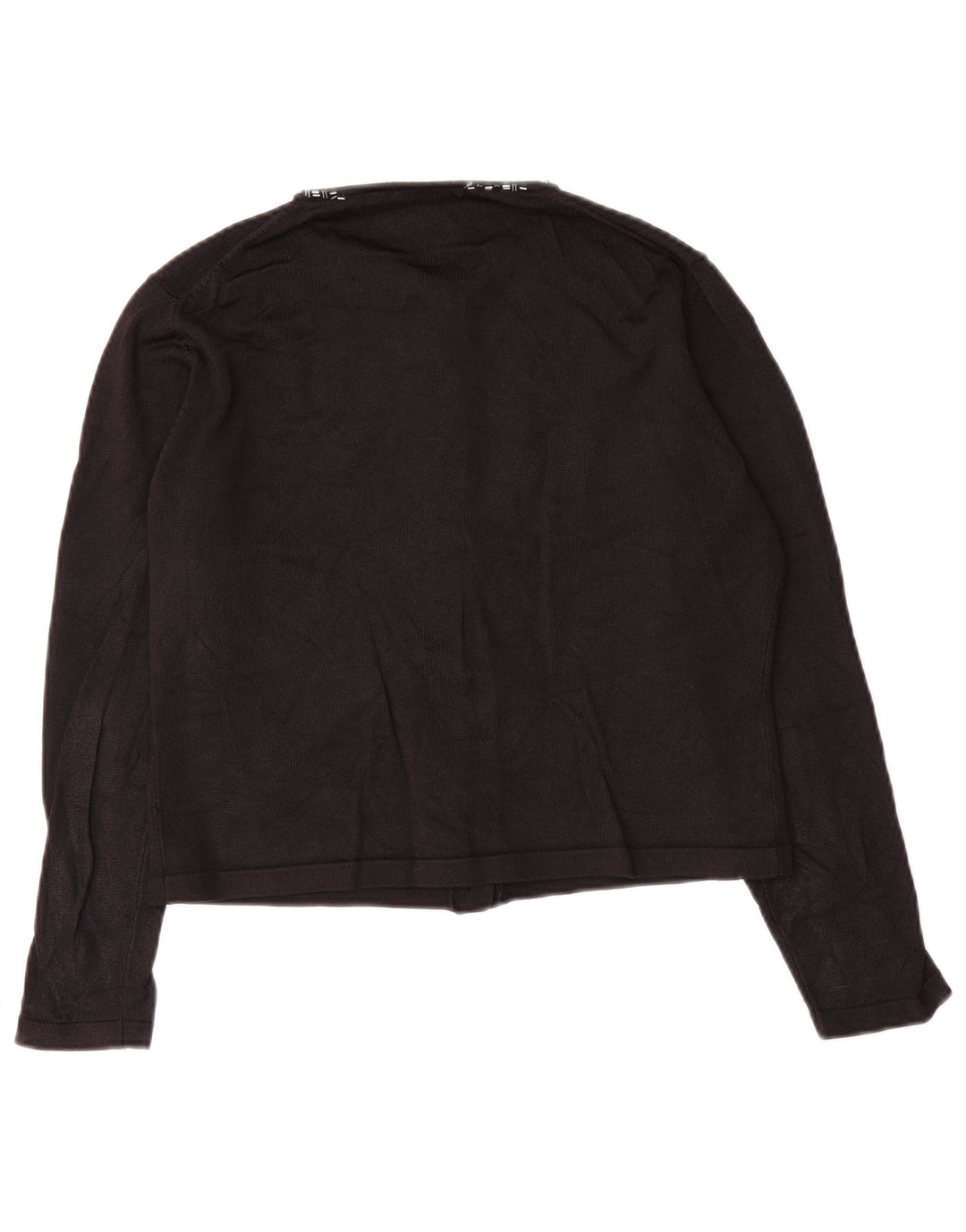 Marks & Spencer Womens Crop Cardigan Sweater UK 12 Medium Black
