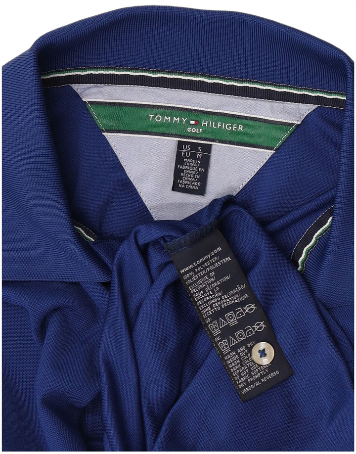 Tommy Hilfiger Mens Golf Polo Shirt Medium Blue Polyester