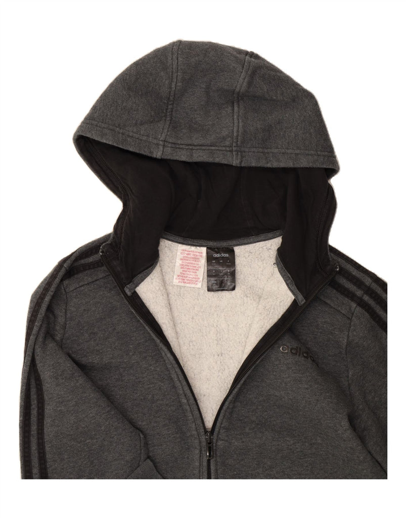 ADIDAS Boys Zip Hoodie Sweater 13-14 Years Grey Vintage Adidas and Second-Hand Adidas from Messina Hembry 