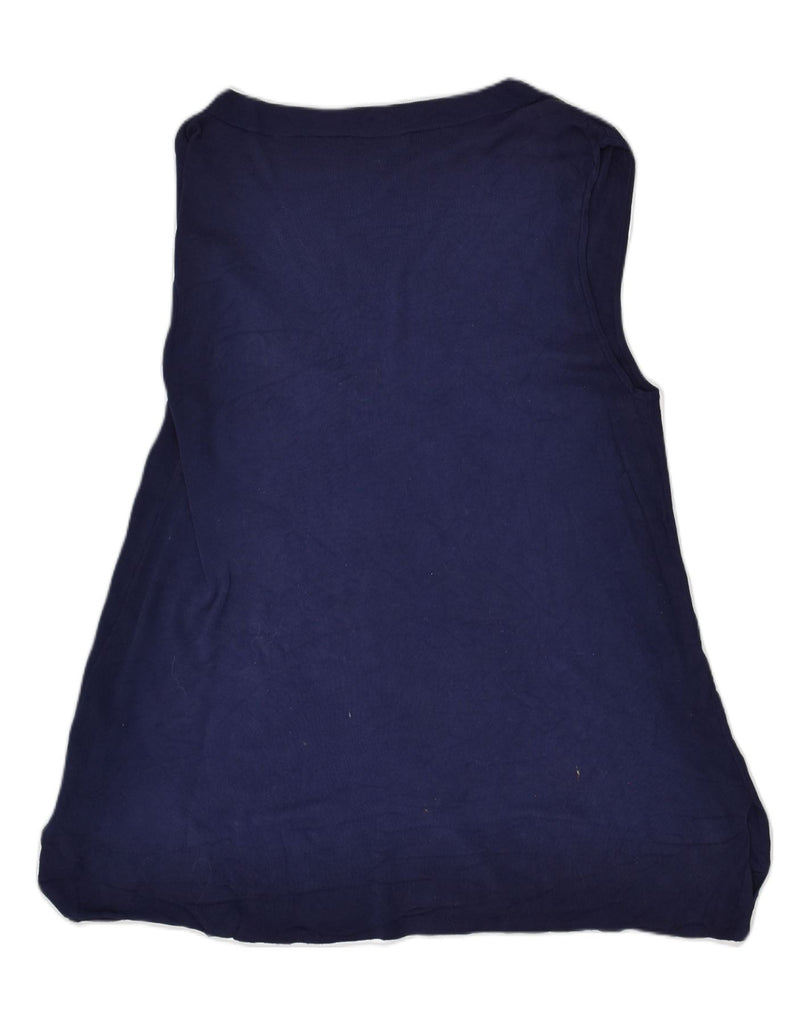 RALPH LAUREN Womens Oversized Sleeveless Blouse Top UK 18 XL Navy Blue | Vintage Ralph Lauren | Thrift | Second-Hand Ralph Lauren | Used Clothing | Messina Hembry 