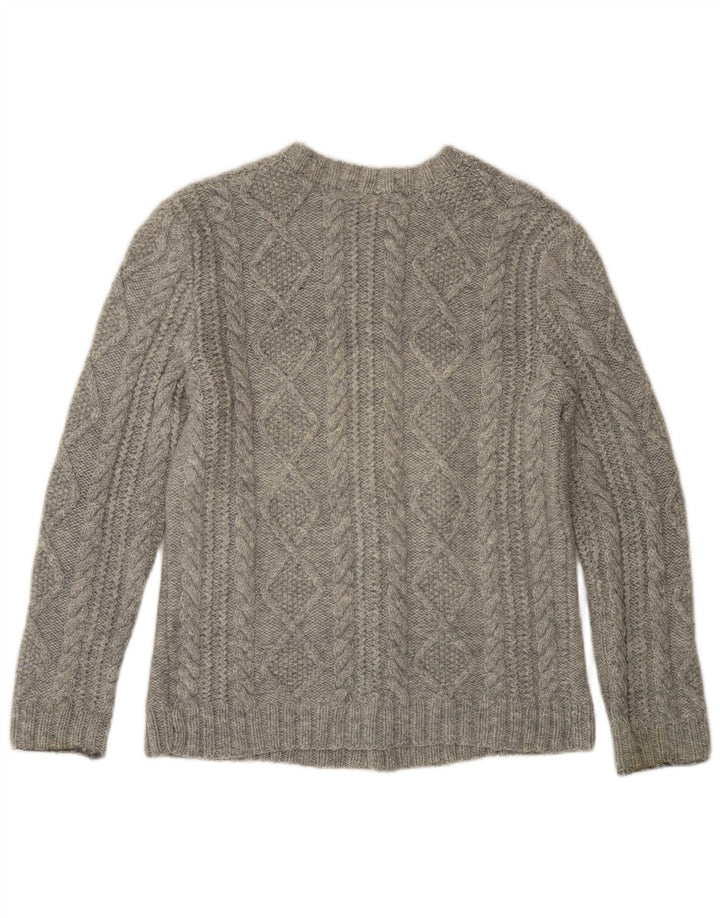 VINTAGE Womens Cardigan Sweater UK 10 Small Grey