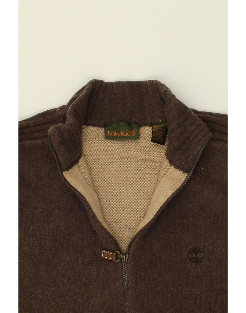 TIMBERLAND Mens Cardigan Sweater Medium Brown Lambswool | Vintage Timberland | Thrift | Second-Hand Timberland | Used Clothing | Messina Hembry 