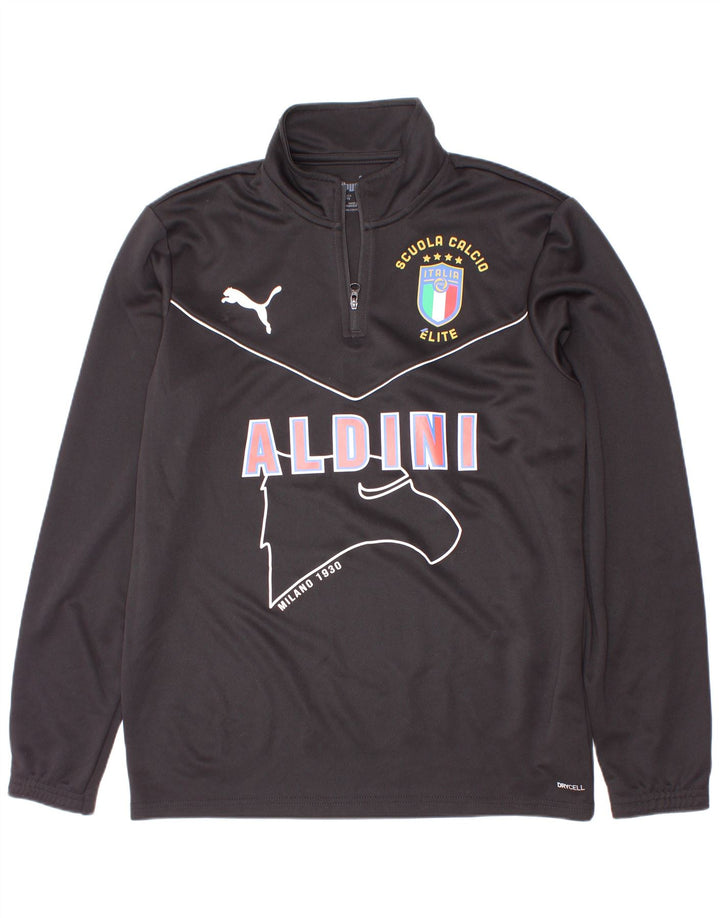Puma Boys Scuola Calcio Graphic Pullover Tracksuit Top 13-14 Years Black