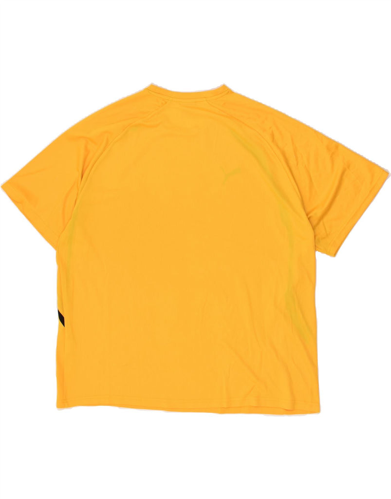 PUMA Mens Graphic T-Shirt Top 2XL Yellow Polyester | Vintage Puma | Thrift | Second-Hand Puma | Used Clothing | Messina Hembry 