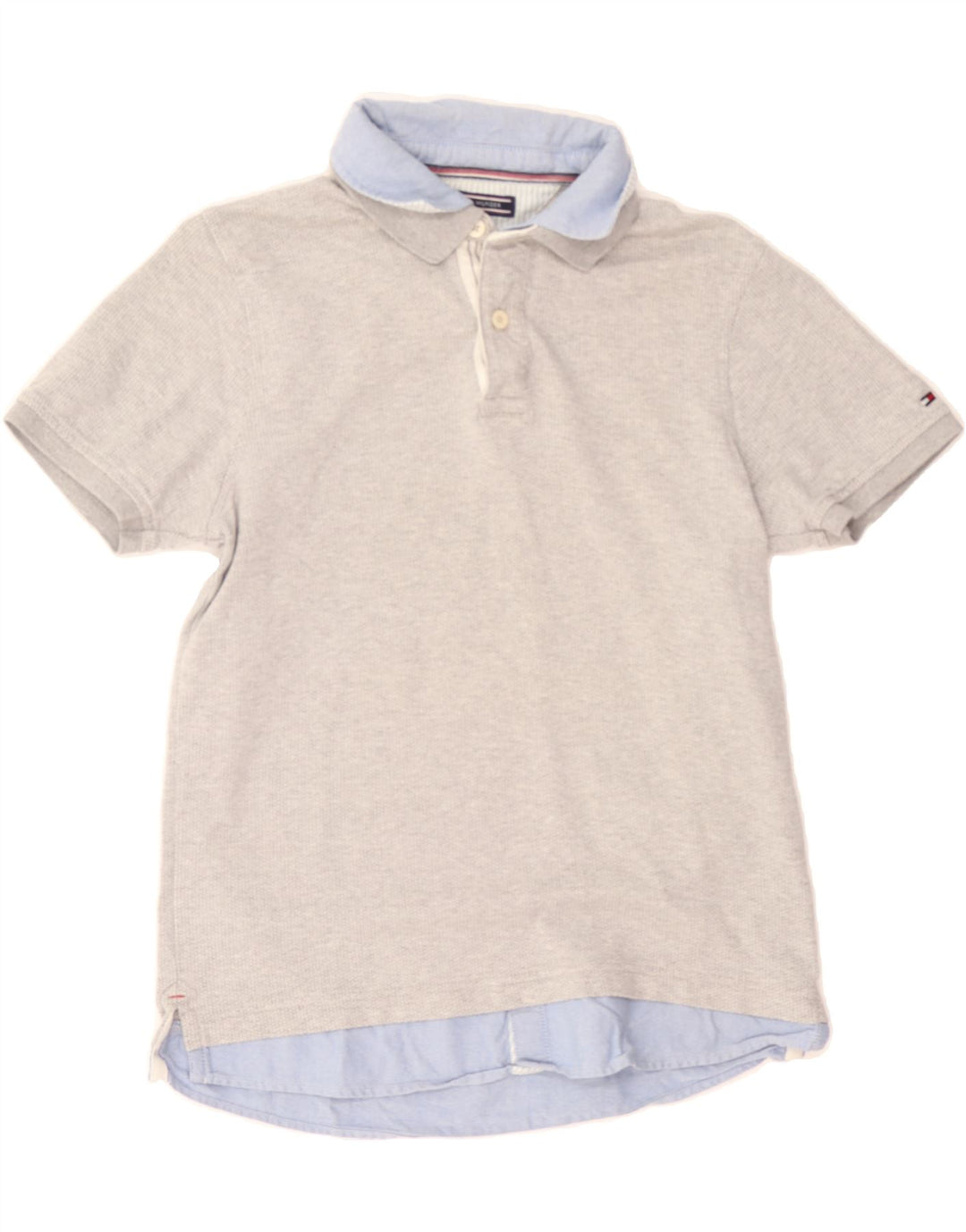 TOMMY HILFIGER Mens Slim Fit Polo Shirt Medium Grey Cotton Vintage Tommy Hilfiger and Second-Hand Tommy Hilfiger from Messina Hembry 