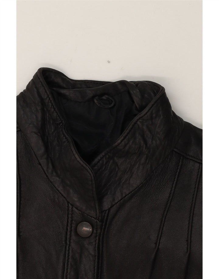 VINTAGE Womens Leather Jacket UK 14 Medium Black Vintage Vintage and Second-Hand Vintage from Messina Hembry 