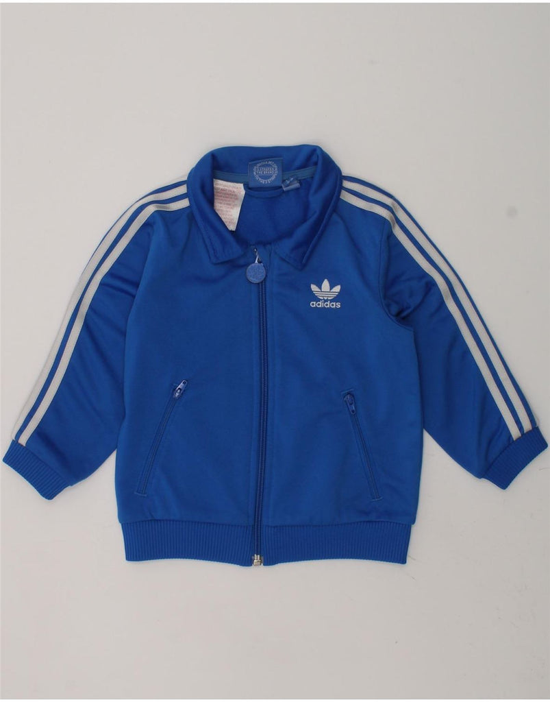 ADIDAS Baby Boys Graphic Tracksuit Top Jacket 18-24 Months Blue Polyester | Vintage Adidas | Thrift | Second-Hand Adidas | Used Clothing | Messina Hembry 