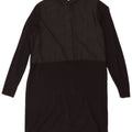 Hobbs Womens Long Sleeve Shift Dress UK 14 Large Black Cotton