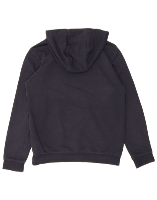 Adidas Boys Graphic Hoodie Jumper 11-12 Years Navy Blue Cotton