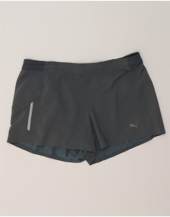 Puma Womens Sport Shorts UK 14 Large  Grey Polyester