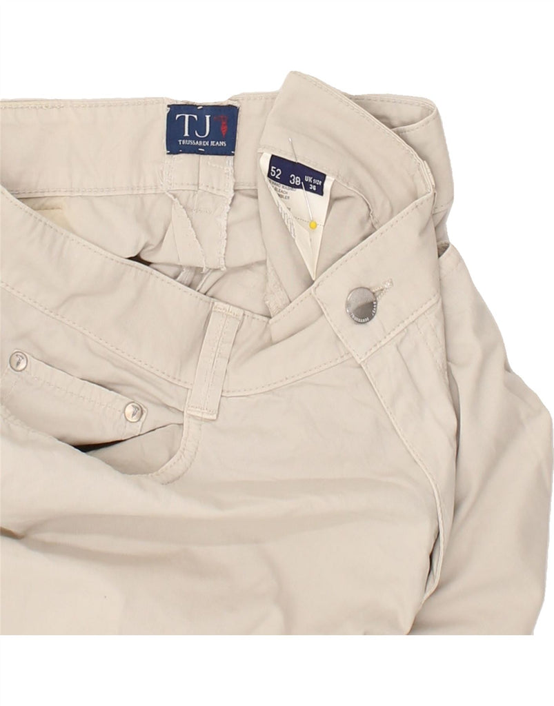 TRUSSARDI JEANS Mens Straight Casual Trousers W32 L31 Beige Cotton | Vintage Trussardi Jeans | Thrift | Second-Hand Trussardi Jeans | Used Clothing | Messina Hembry 