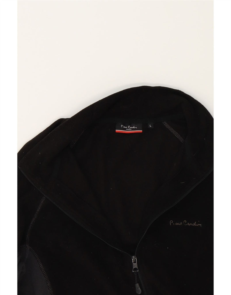 PIERRE CARDIN Mens Fleece Jacket UK 40 Large Black Colourblock Polyester Vintage Pierre Cardin and Second-Hand Pierre Cardin from Messina Hembry 