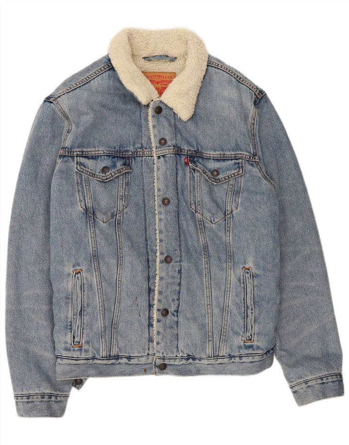 Levi's Mens Sherpa Denim Jacket UK 40 Large Blue