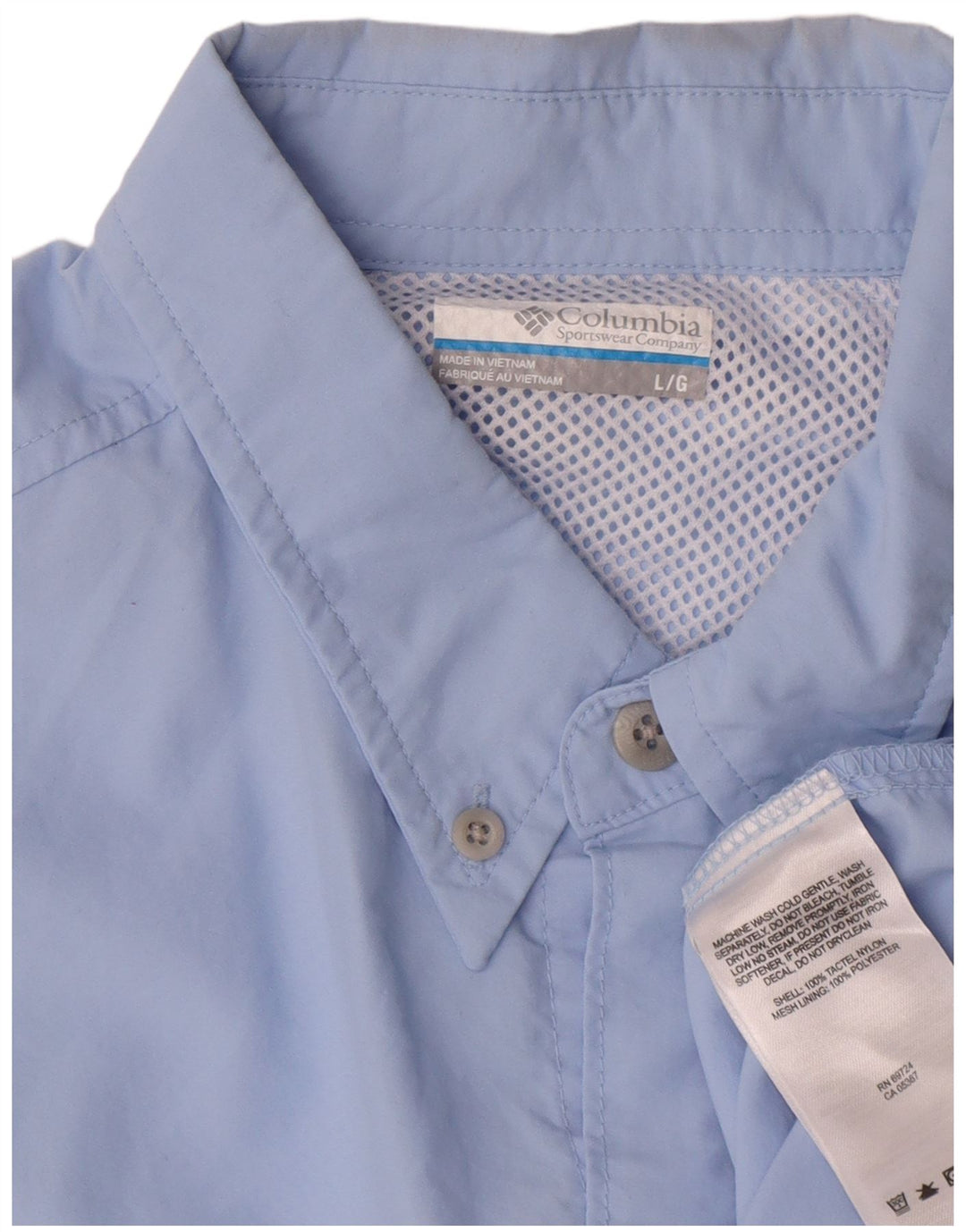 Columbia Mens Shirt Large Blue Nylon