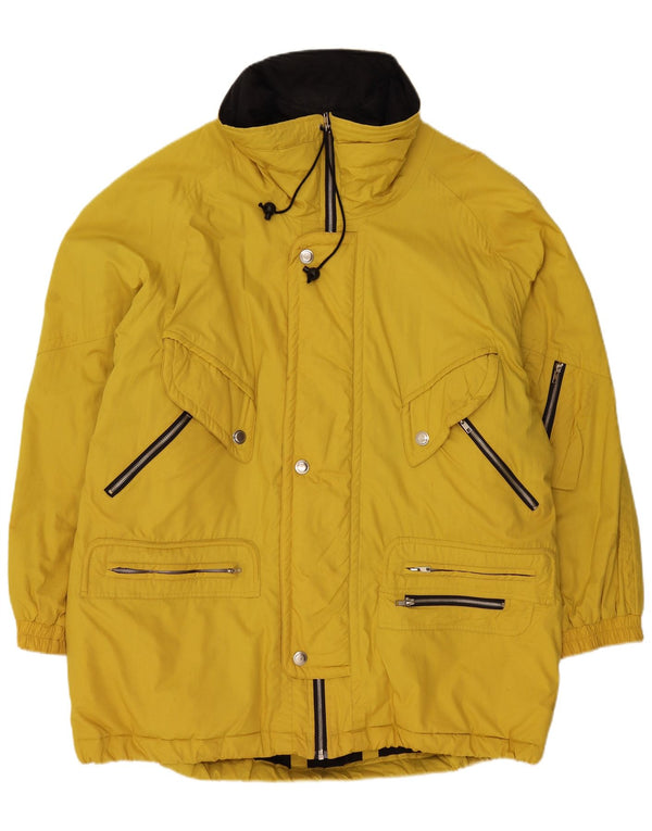 VINTAGE Mens Oversized Utility Jacket IT 56 3XL Yellow Cotton