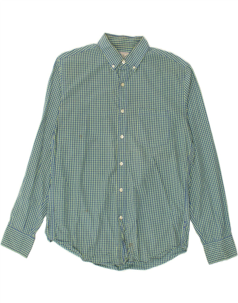 J. CREW Mens Shirt Medium Green Check Cotton | Vintage J. Crew | Thrift | Second-Hand J. Crew | Used Clothing | Messina Hembry 