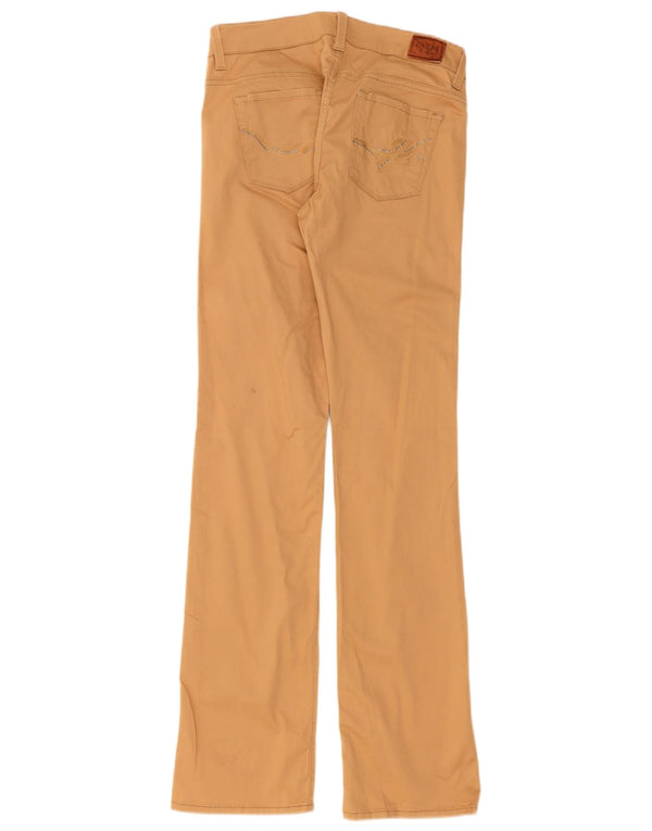 Guess Womens Starlet Straight Casual Trousers W28 L34 Beige Cotton