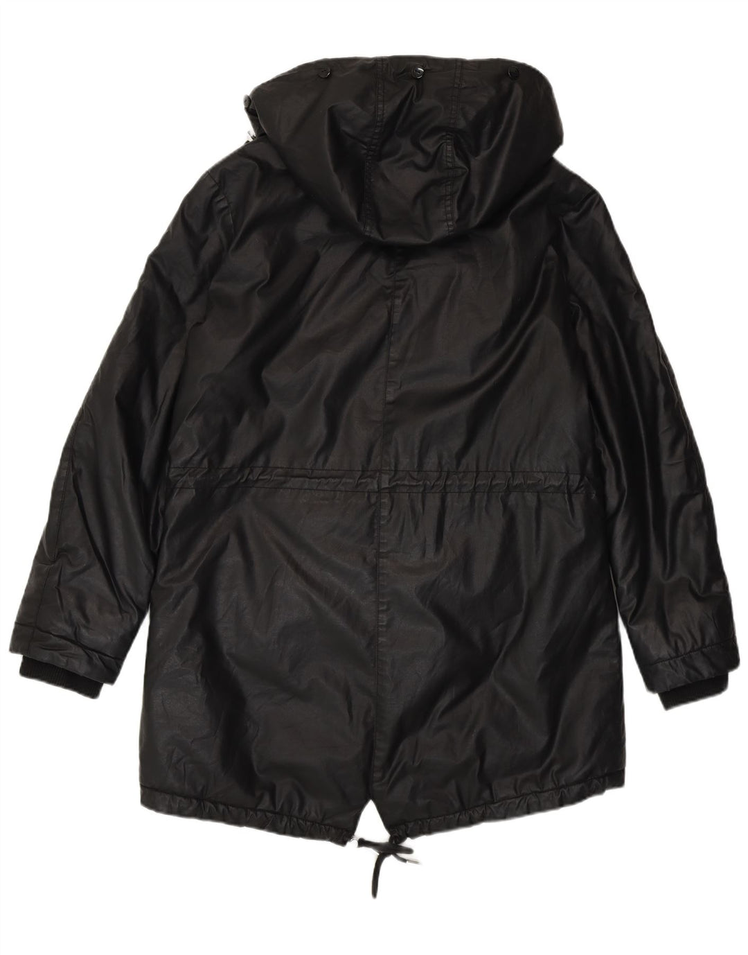Whistle Womens Oversized Hooded Sherpa Parka Jacket UK 10 Small Black