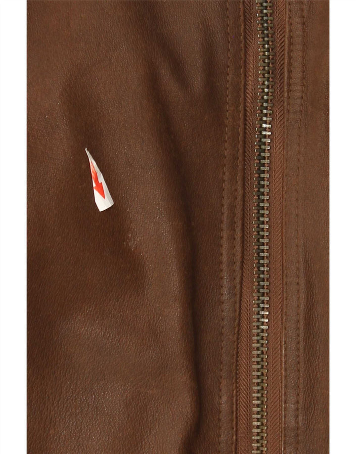 Herrford Mens Bomber Leather Jacket EU 54 2XL Brown Leather