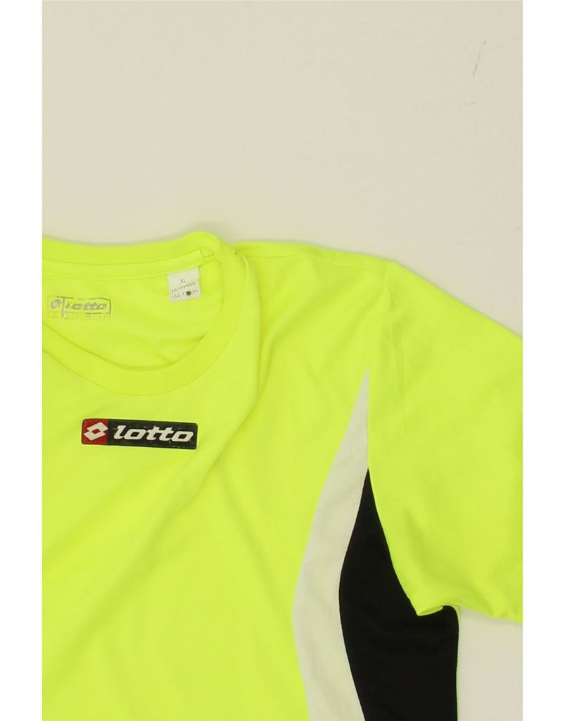 LOTTO Boys T-Shirt Top 15-16 Years XL Green Colourblock Polyester Vintage Lotto and Second-Hand Lotto from Messina Hembry 