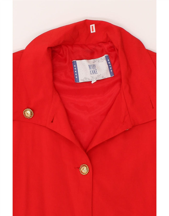 VINTAGE Womens Oversized Overcoat UK 14 Medium Red Vintage Vintage and Second-Hand Vintage from Messina Hembry 