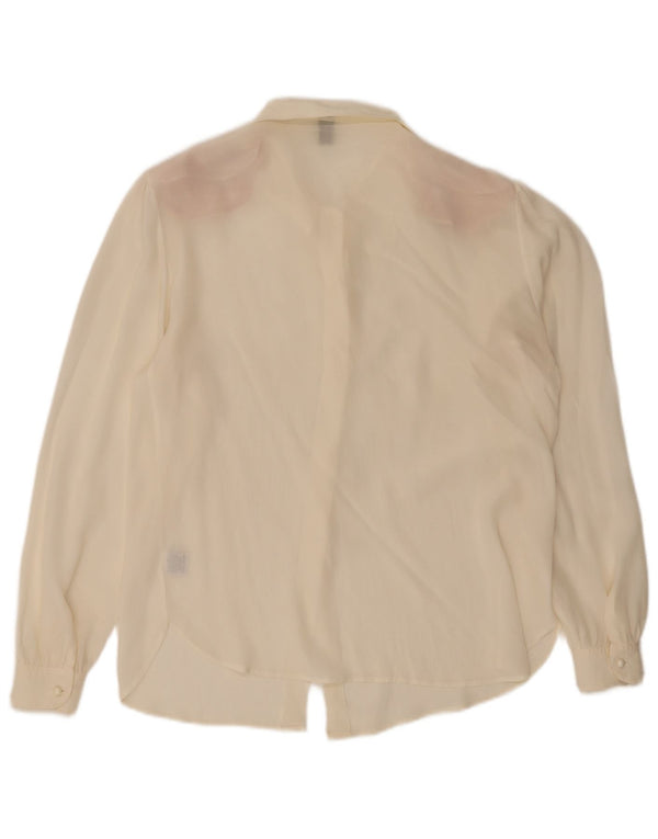 Vintage Womens Shirt Blouse IT 44 Medium Off White Acetate