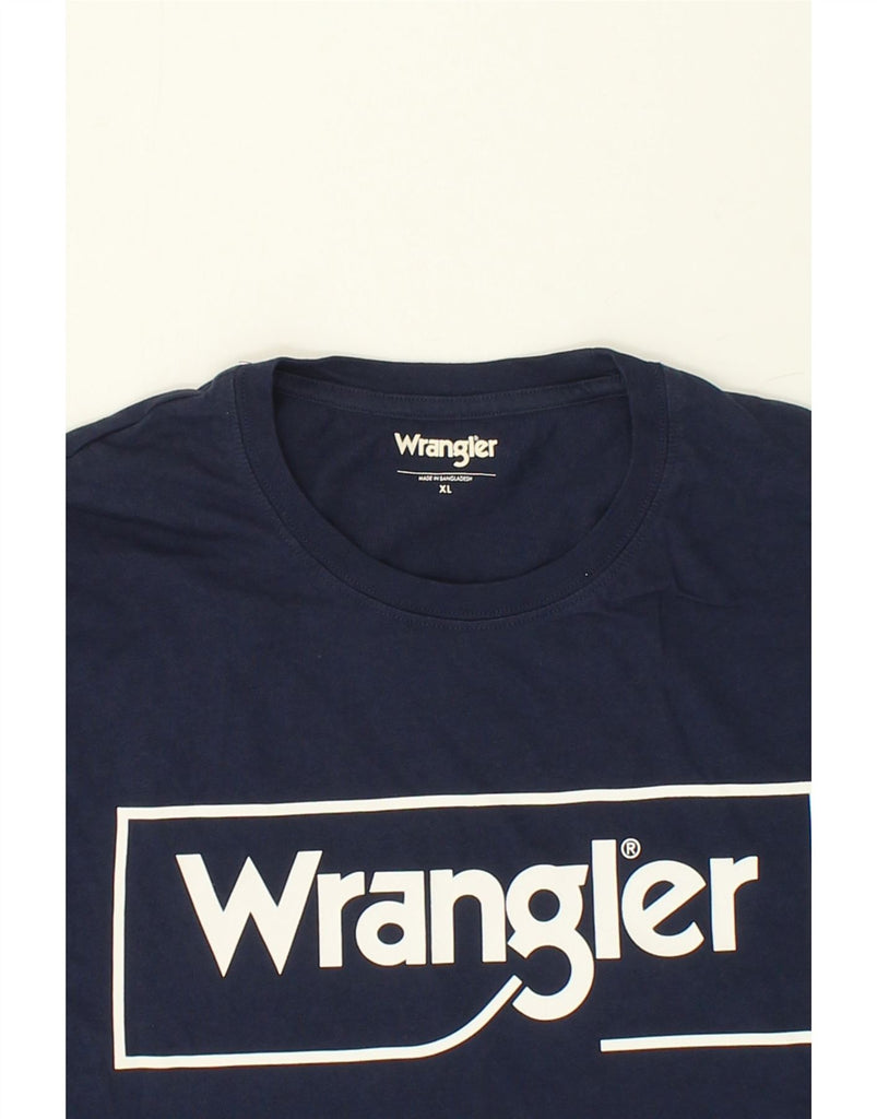 WRANGLER Mens Graphic T-Shirt Top XL Navy Blue Cotton | Vintage Wrangler | Thrift | Second-Hand Wrangler | Used Clothing | Messina Hembry 