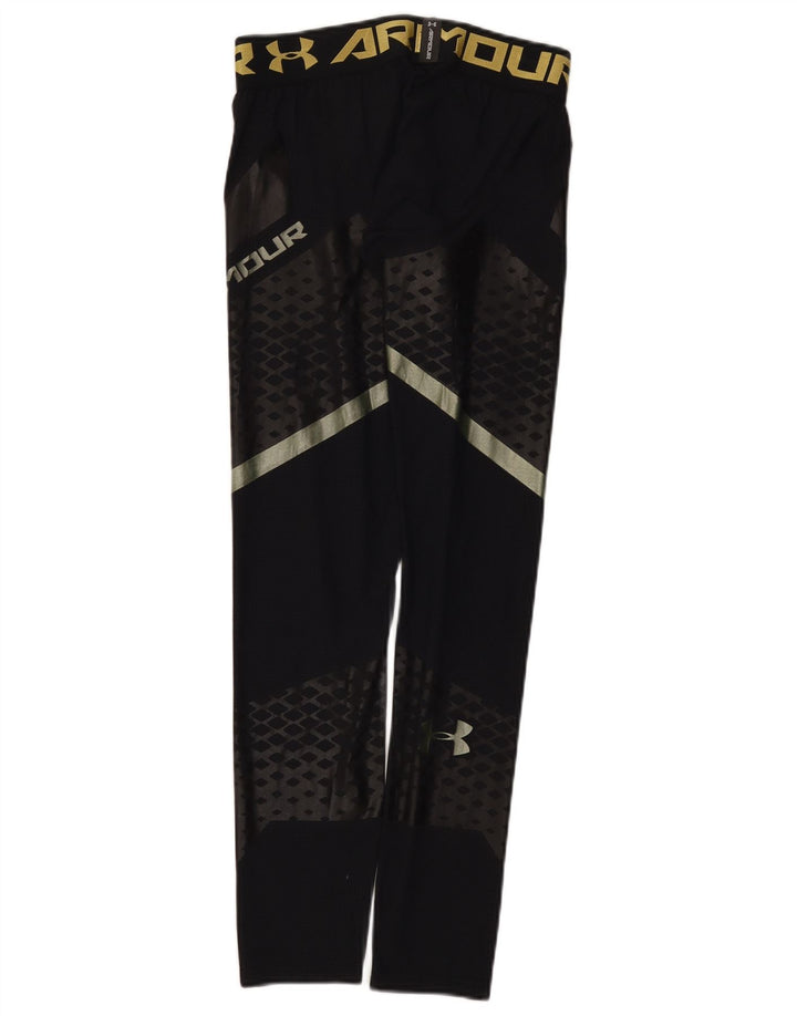 Under Armour Mens Graphic Leggings Small Black Colourblock