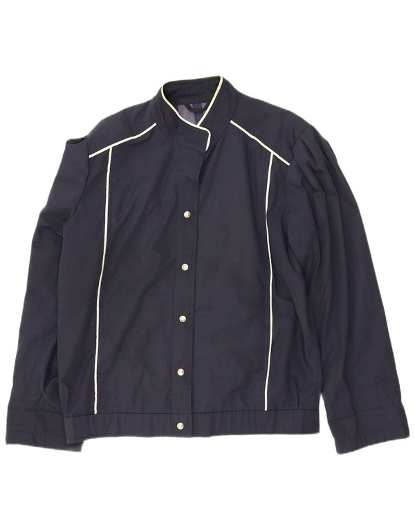 Vintage Womens Bomber Jacket UK 16 Large Navy Blue