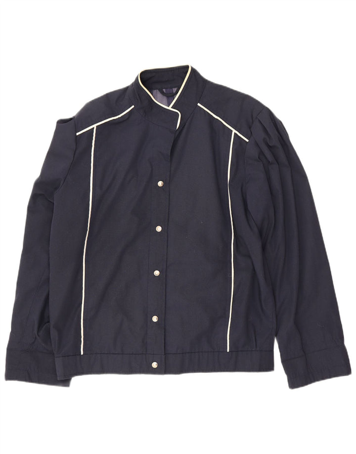 Vintage Womens Bomber Jacket UK 16 Large Navy Blue