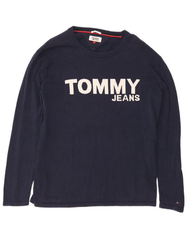 TOMMY HILFIGER Mens Regular Fit Graphic Sweatshirt Jumper Large Navy Blue