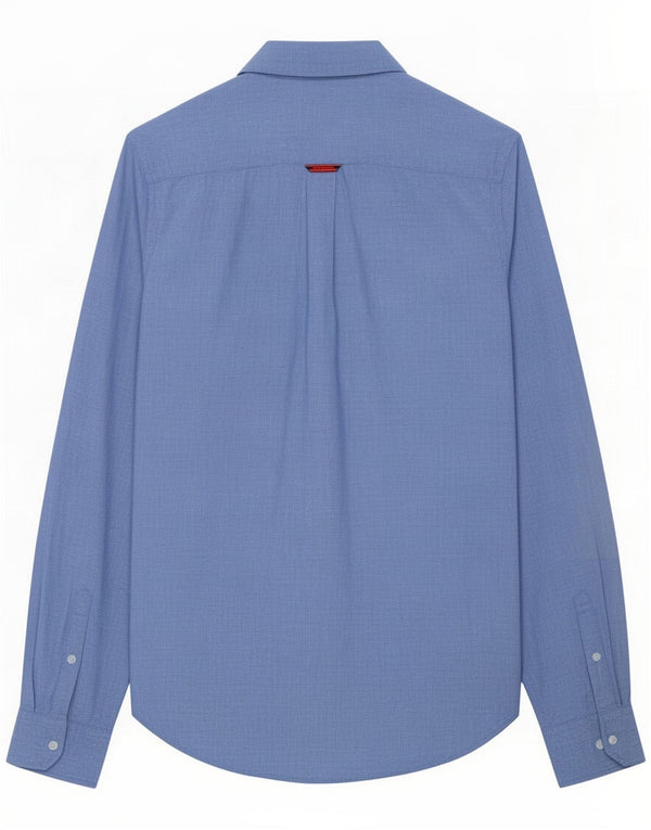Superdry Mens Shirt Medium Blue Flecked Linen