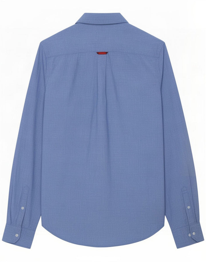 Superdry Mens Shirt Medium Blue Flecked Linen